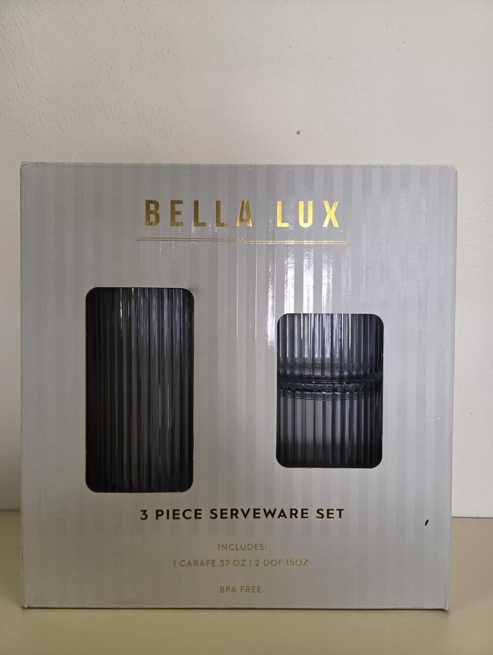 Bella Lux Clear 3-Piece Serveware Set
